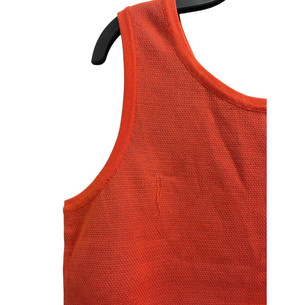 Tank Top Knit Retro Mod Carlisle Collection Womens S Orange Geometric Border - Picture 4 of 6